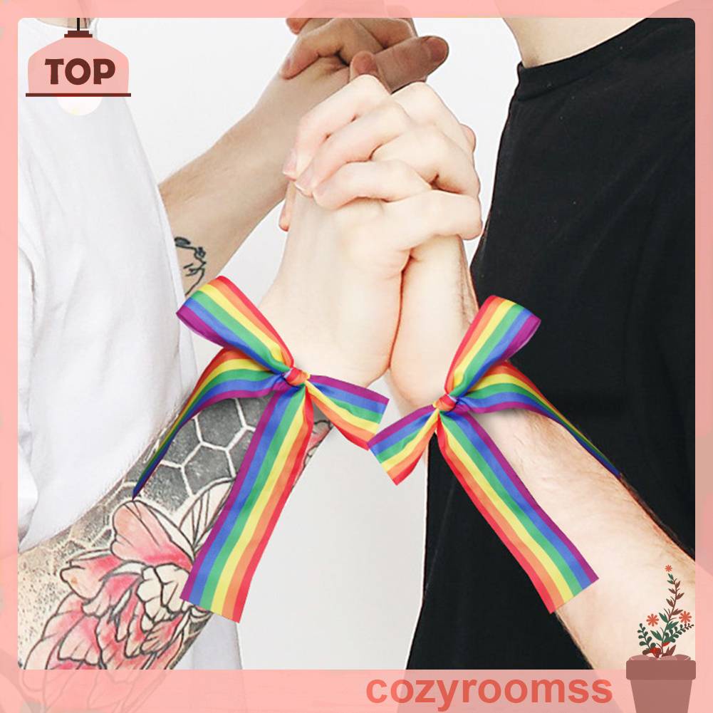 Set 5 Cuộn Dây Ruy Băng Màu Sắc Cầu Vồng Lgbt