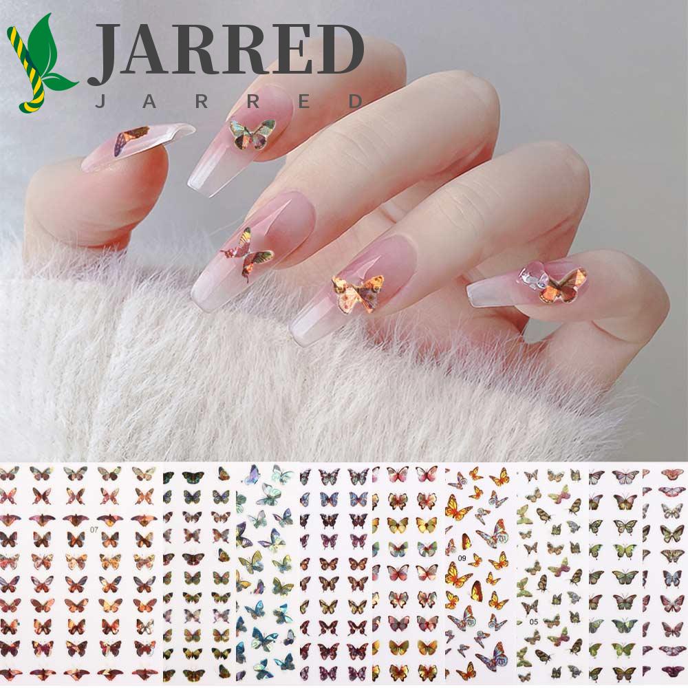 JARRED Miếng Dán Trang Trí Móng Tay Hình Bướm Chống Nước DIY