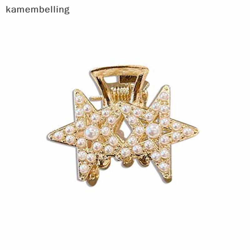 Kẹp Tóc Càng Cua Nhỏ Hình Hoa Đính Kim Cương Giả &amp; Ngọc Trai Cổ Điển Cho Nữ