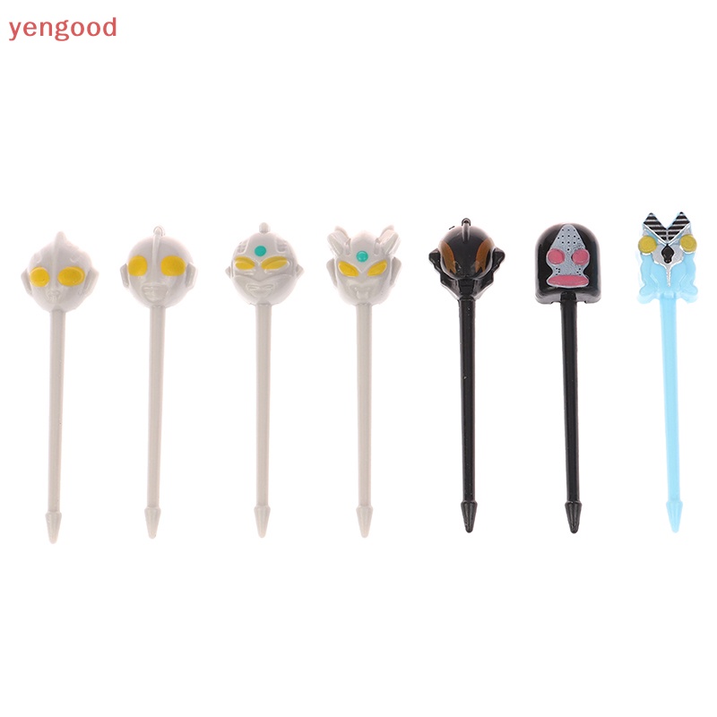 Set 7 Nĩa Ăn Trái Cây Hình Ultraman Bằng Nhựa Cao Cấp