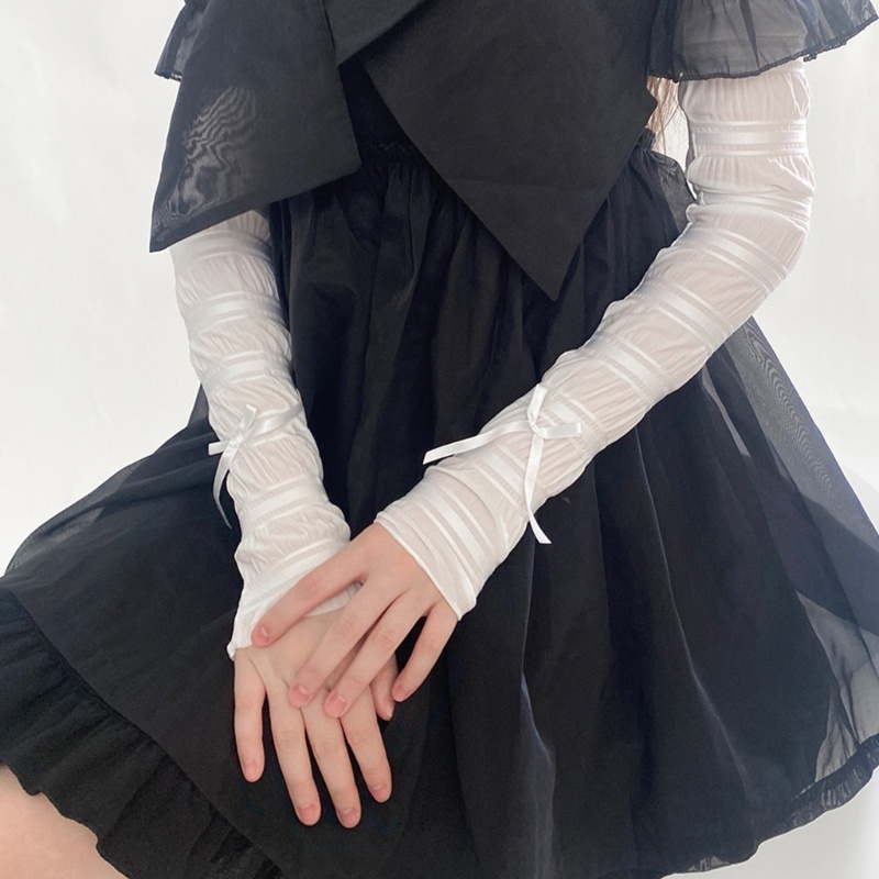 Vớ Lụa Giữ Ấm Chân Đính Nơ Phong Cách Harajuku Ngọt Ngào Thời Trang Mùa Hè Cho Nữ