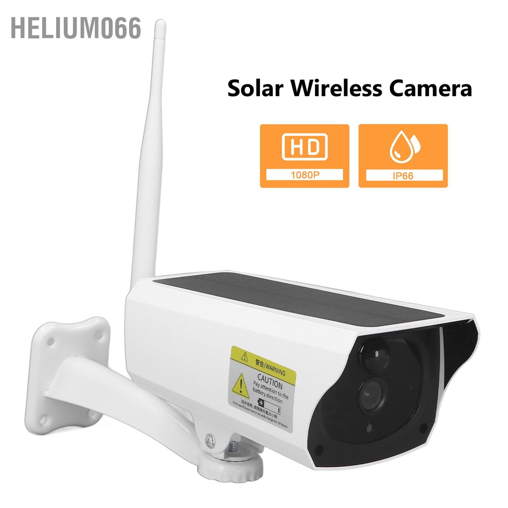 Helium066 Camera năng lượng mặt trời WiFi hồng ngoại không dây ngoài HD 1920x1080 cho an ninh gia đình
