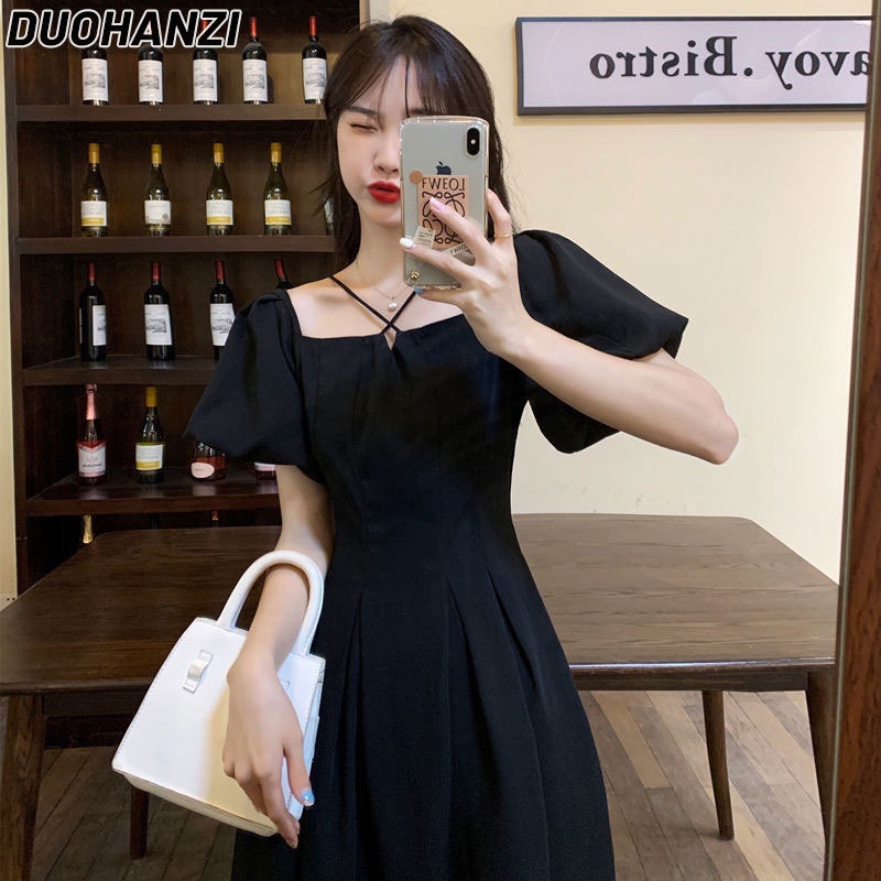 DUOHANZI Đầm phong cách hepburn Pháp thời trang mùa hè plus size