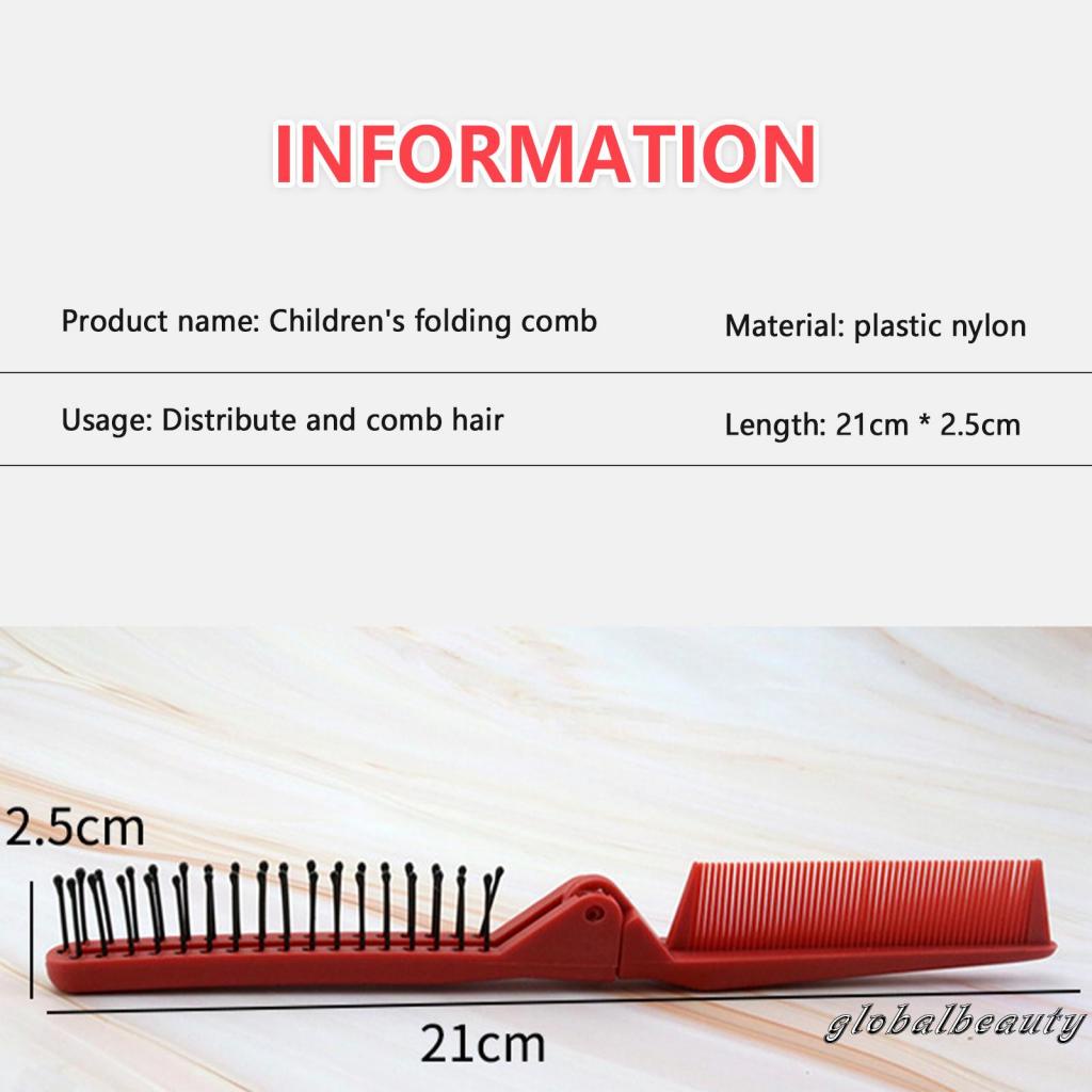 Lược Chải Tóc Mát Xa Hai Đầu Gấp Gọn Bỏ Túi Tiện Lợi Dành Cho Trẻ Em