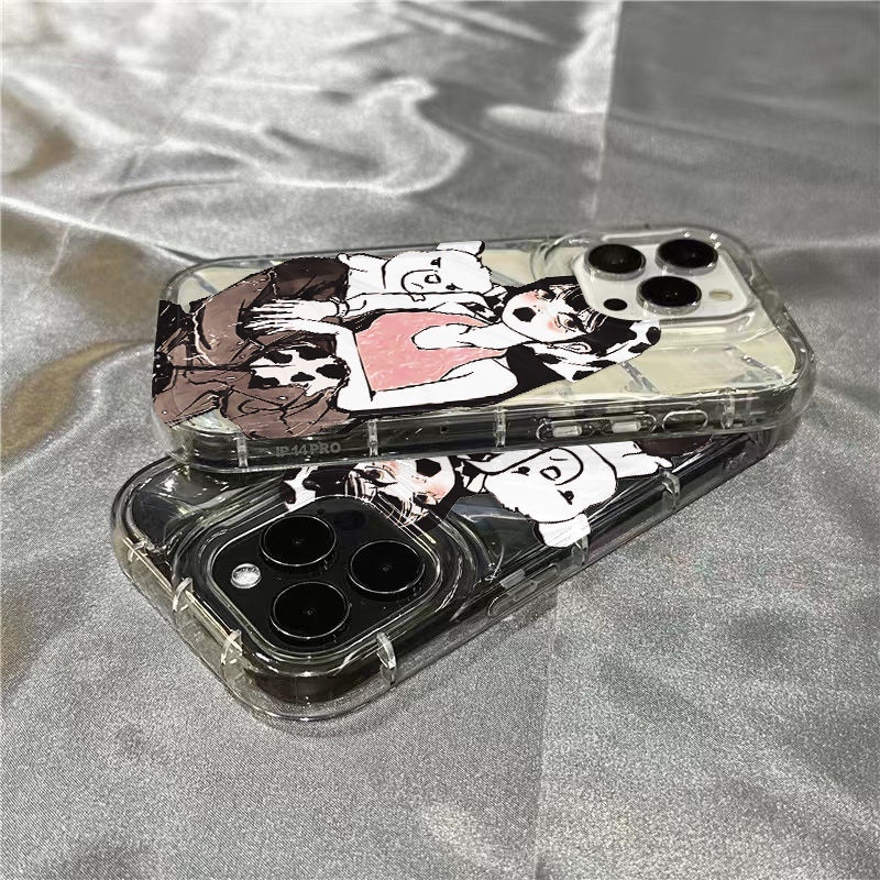 Ốp Điện Thoại Mềm Trong Suốt Họa Tiết Gấu Dễ Thương Cho Iphone 14Promax 7 8131211Bộ Dụng Cụ Làm Móng Bằng Nhựa Abs Chất Lượng Cao