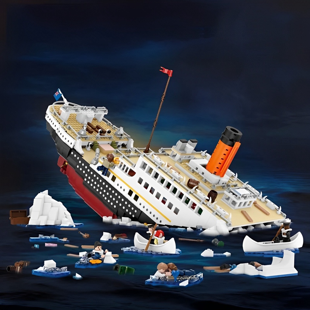 1860 PCS TITANIC CRUISE SHIP MODEL BOAT DIY BUILDING DIAMOND BLOCKS KIT CHILDREN KIDS TOYS