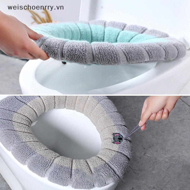 Tấm Đệm Lót Bồn Cầu Giữ Ấm Có Tay Cầm Tiện Lợi Dành Cho Phòng Tắm