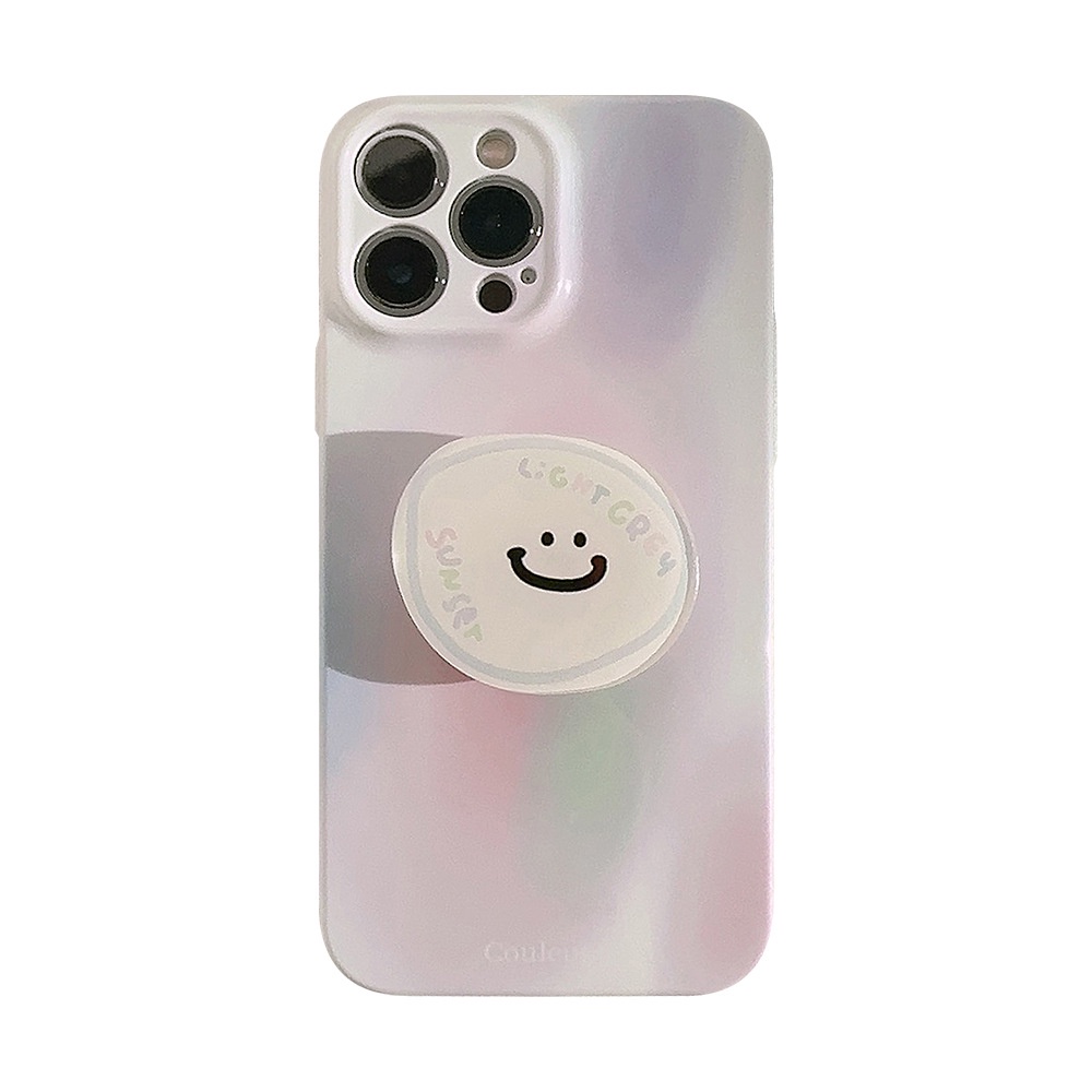 Ốp Điện Thoại Cứng Hình Đào / Lá Trà Xanh + Giá Đỡ Cho Iphone SE2020 7 / 8 Plus 14 X XR XM 11 12 13 PRO MAX AT0444