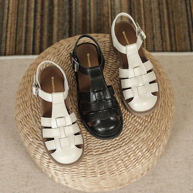 Giày Sandal Đi Biển Phong Cách Hàn Quốc Cổ Điển Hàng Mới 2023 Dành Cho Bạn Nữ Dễ Phối Đồ