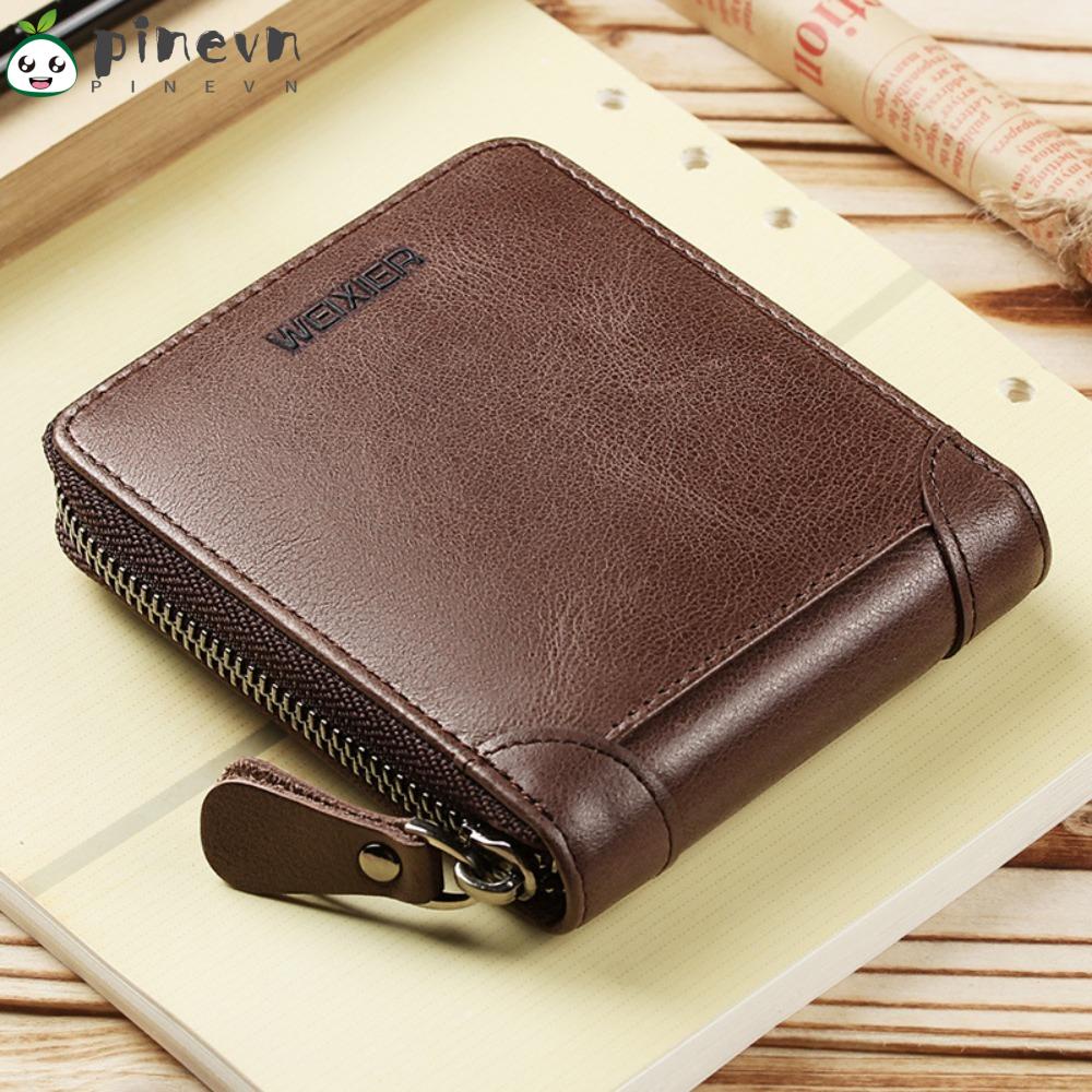 PINEVN Ví Da Thật Đựng Thẻ Thời Trang 2023 Cá Tính Cho Nam