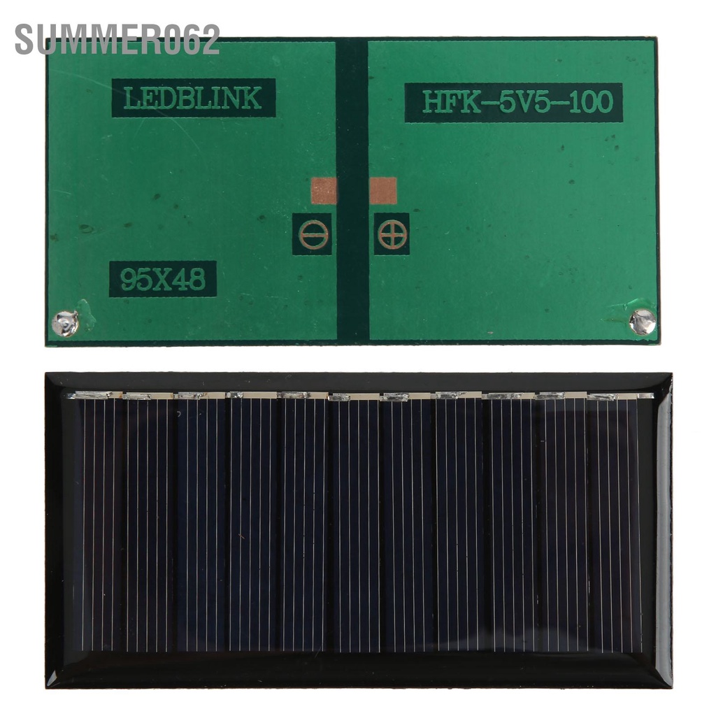 Summer062 2 Tấm Epoxy Năng Lượng Mặt Trời Cao Tỷ Lệ Chuyển Đổi Polysilicon 0.5W 5.5V DIY Cho Thiết Bị Chiếu Sáng Đường Phố