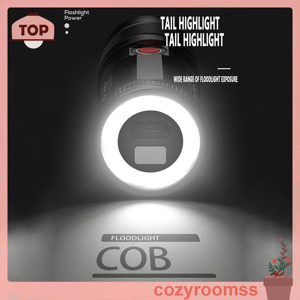 Đèn Pin 30W LED COB 1500mAh 1000LM Sạc USB Loại C Chống Thấm Nước