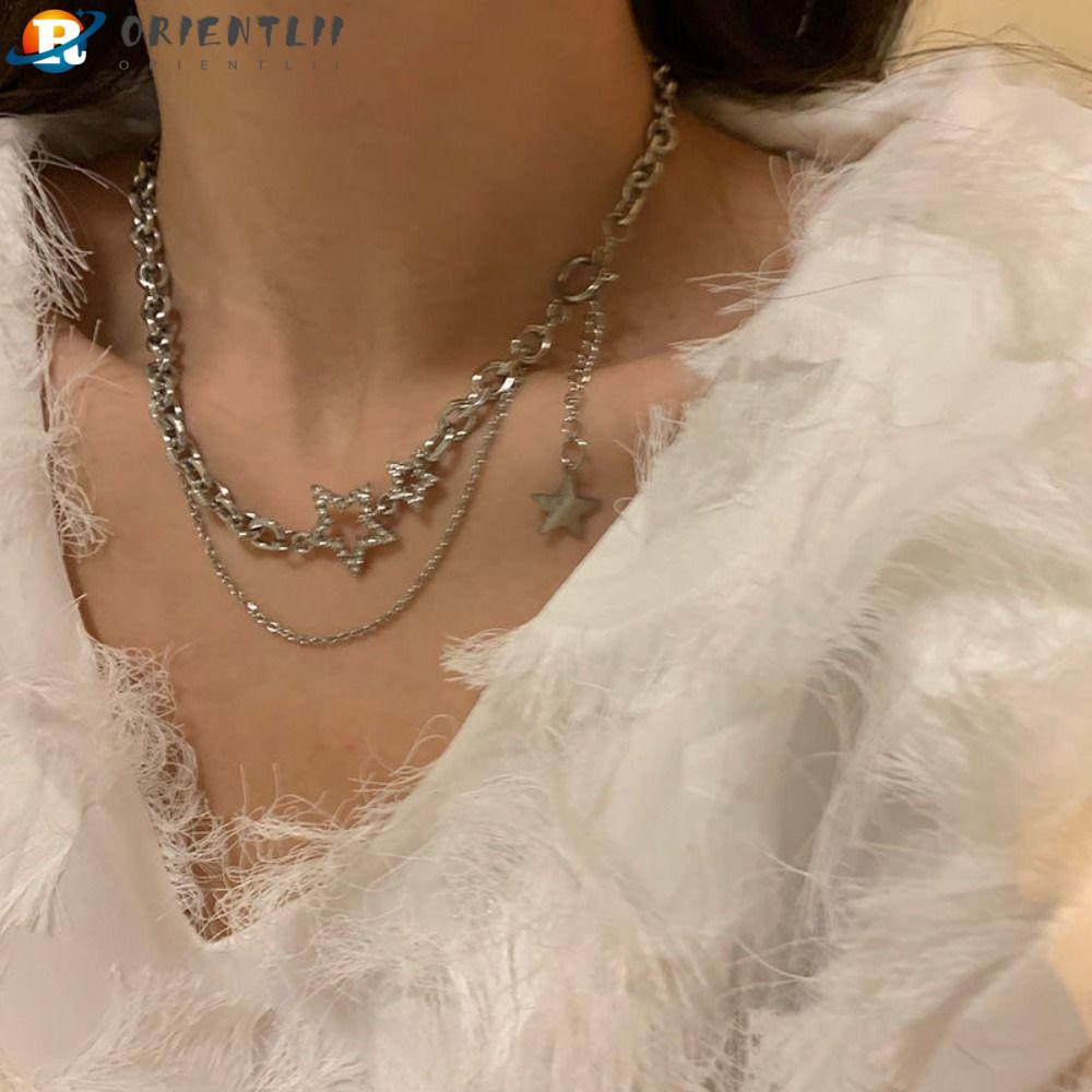Vòng Cổ Choker Nhiều Lớp Tua Rua Hình Ngôi Sao Năm Cánh Màu Sắc Lấp Lánh Thời Trang Cho Nữ