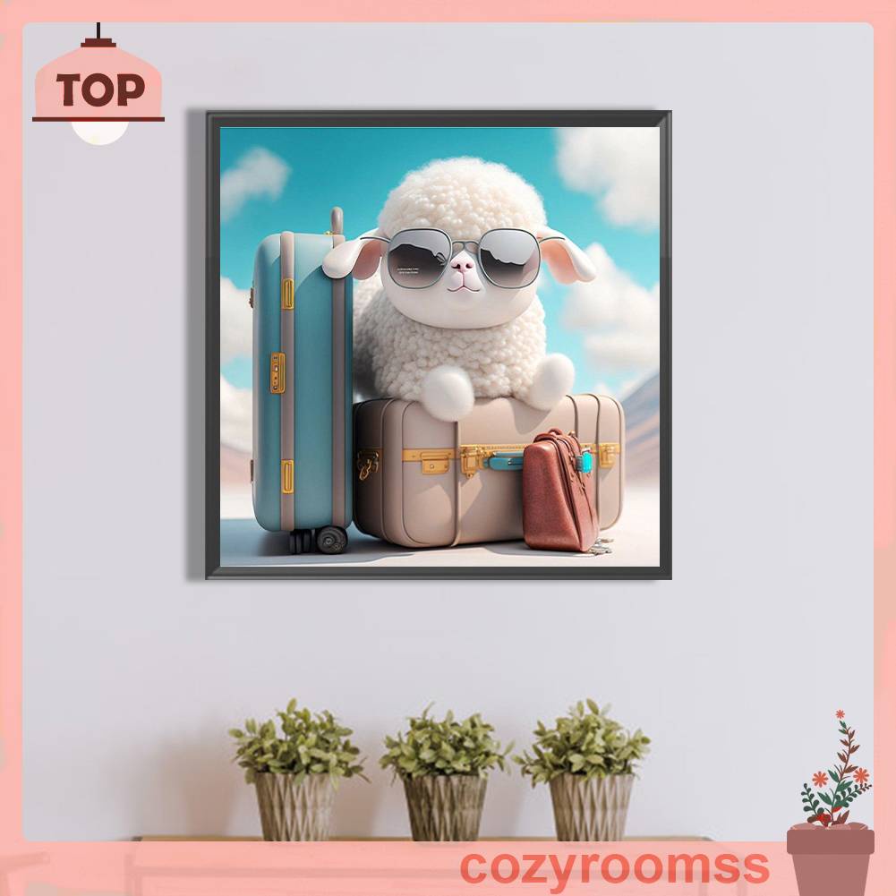 Tranh Đính Đá Kim Cương Toàn Bộ 5D DIY Hình Vẽ Cừu