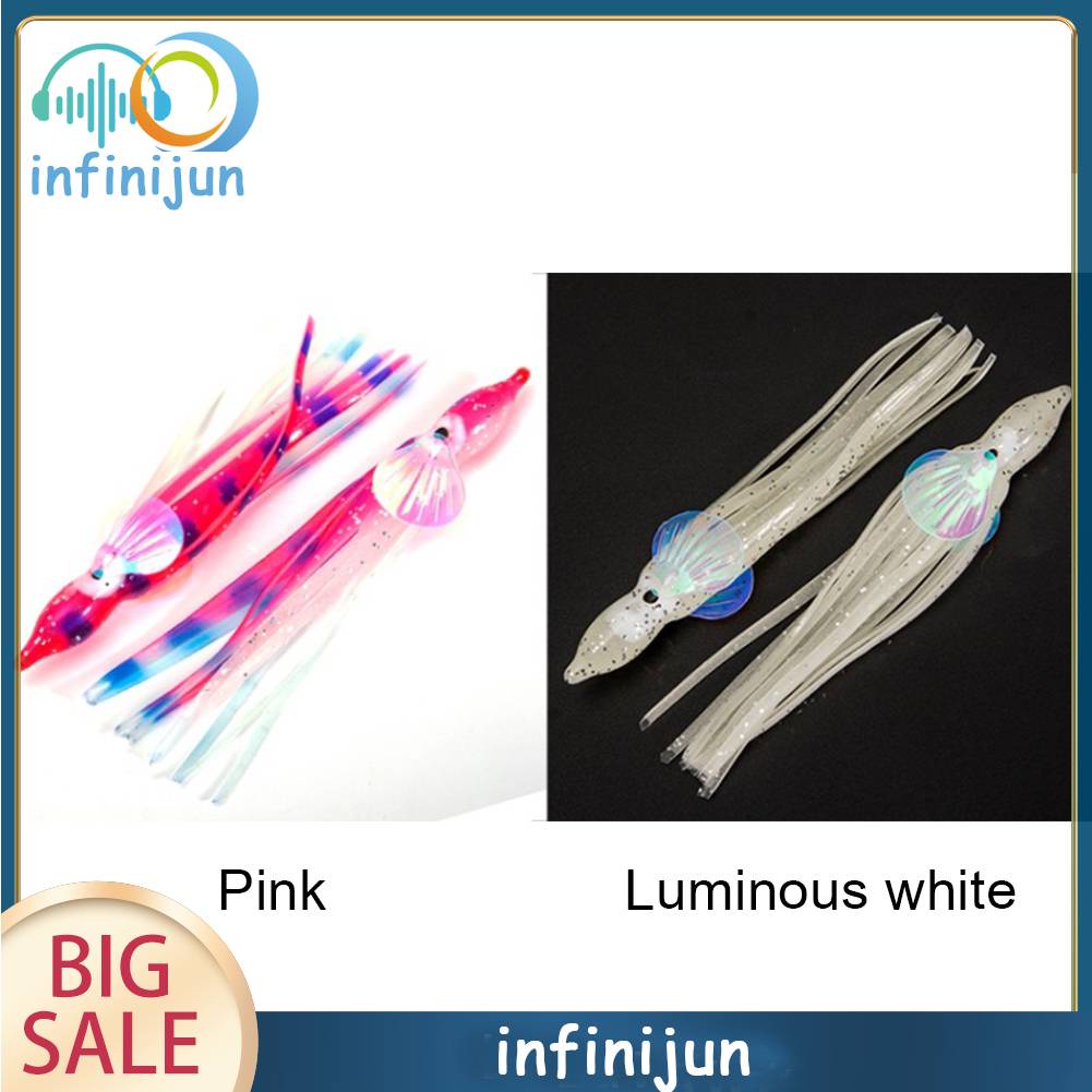 Bộ 10 Mồi Câu Giả Hình Bạch Tuộc Mềm 5cm 6cm 10cm