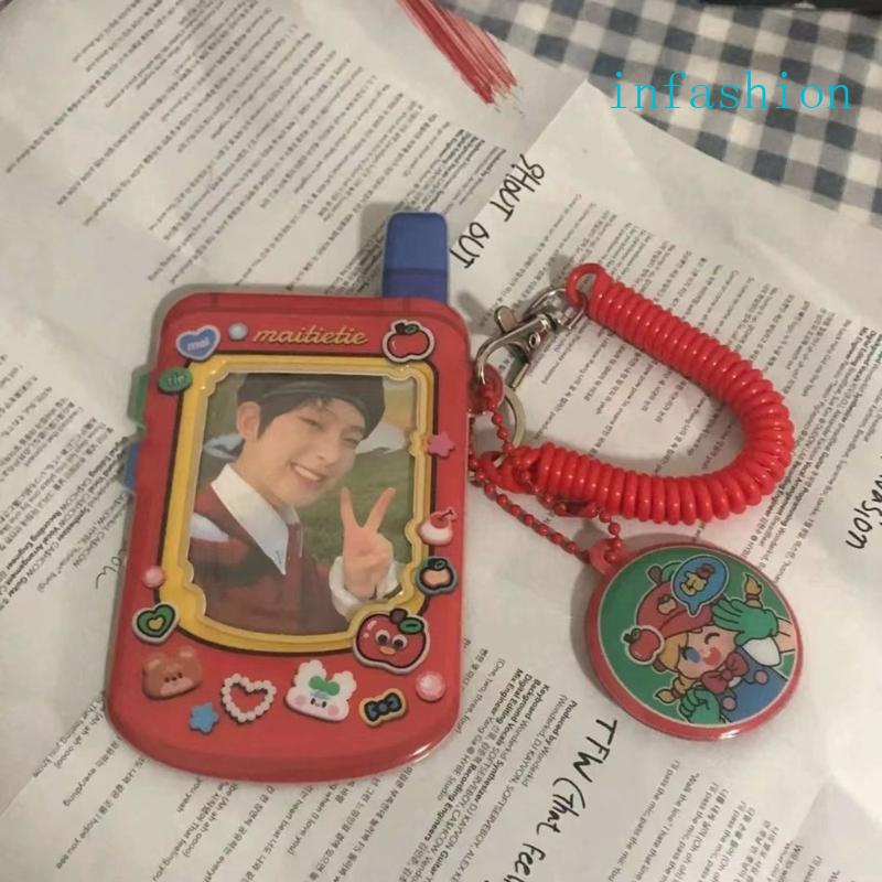 Thẻ Ảnh Thần Tượng Kpop Mini Phong Cách Cổ Điển Chống Nước Kèm Dây Xích Trang Trí Ba Lô