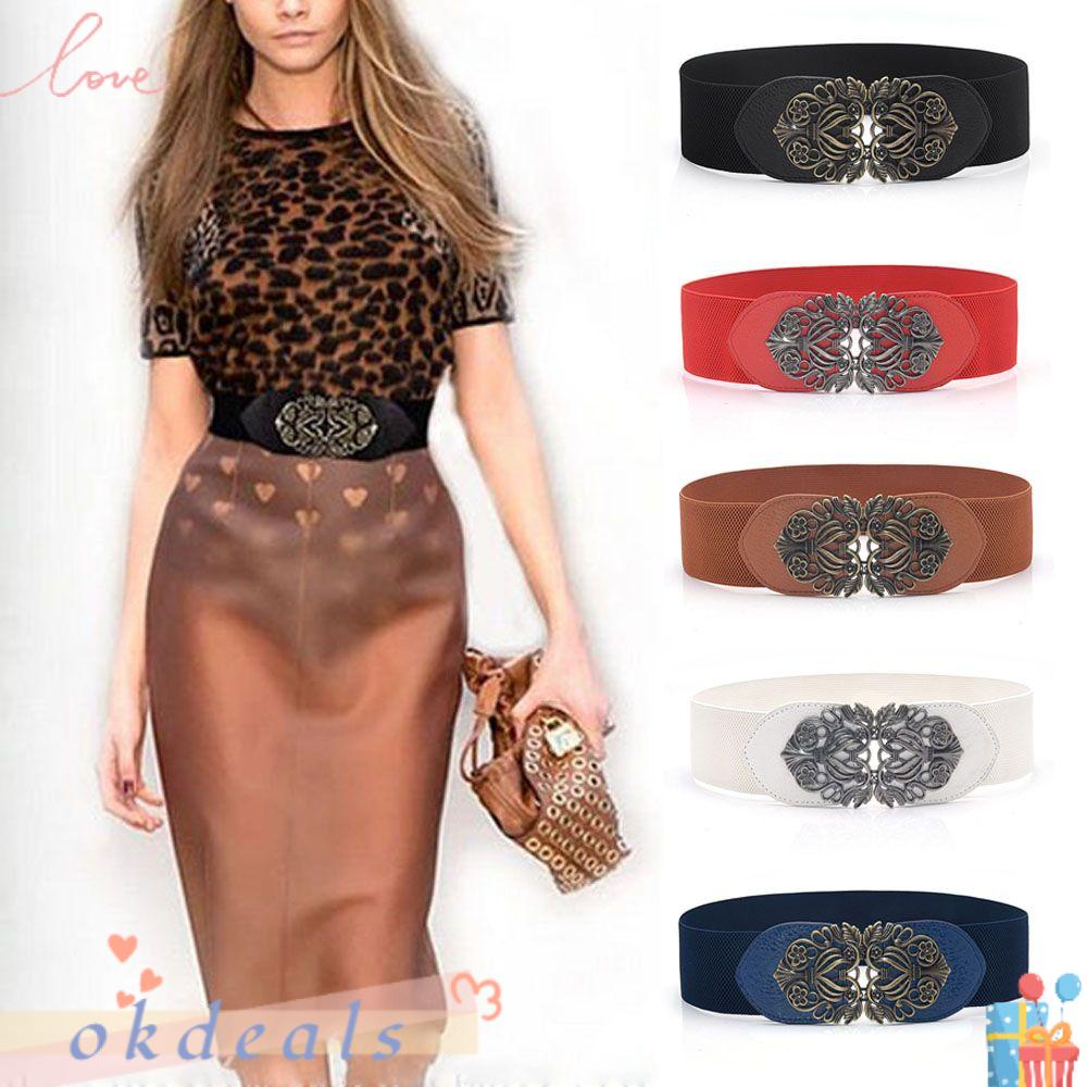 OKDEALS Thắt Lưng Hai Khóa Cài Có Thể Điều Chỉnh Phong Cách Vintage Cho Nữ