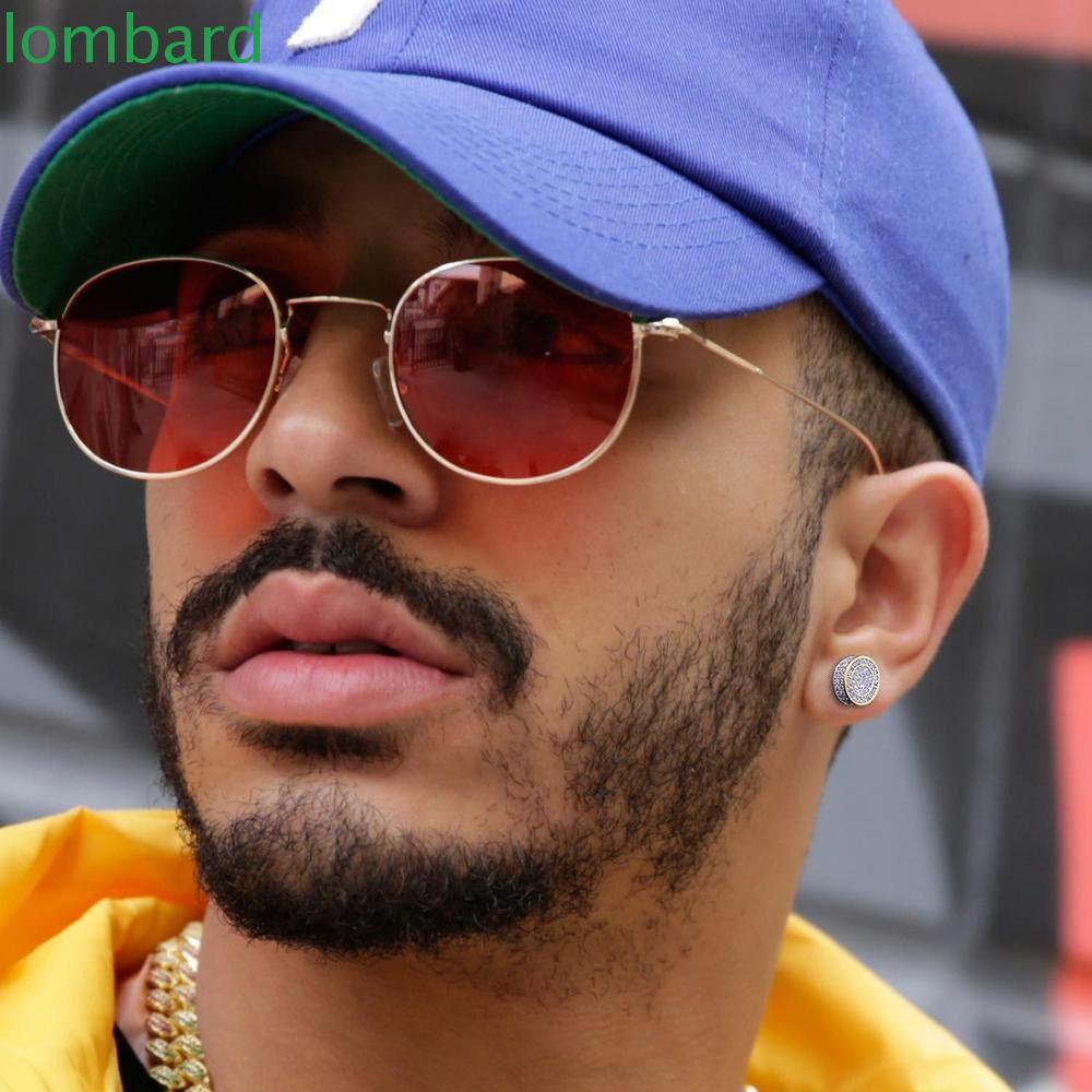 LOMBARD Khuyên Tai Hợp Kim Đơn Giản Thời Trang Hip Hop Hàn Quốc Dành Cho Nam