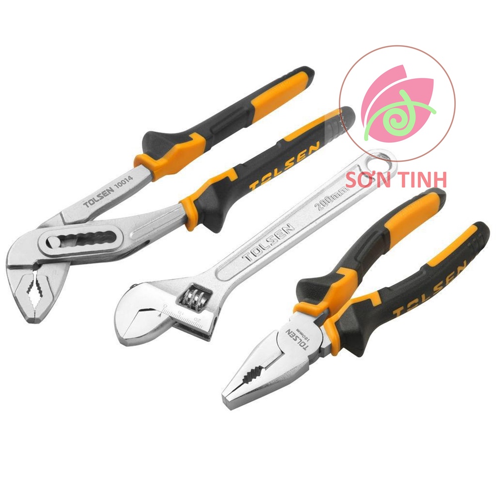 Bộ 3 kìm răng, mỏ quạ và mỏ lết TOLSEN 10403