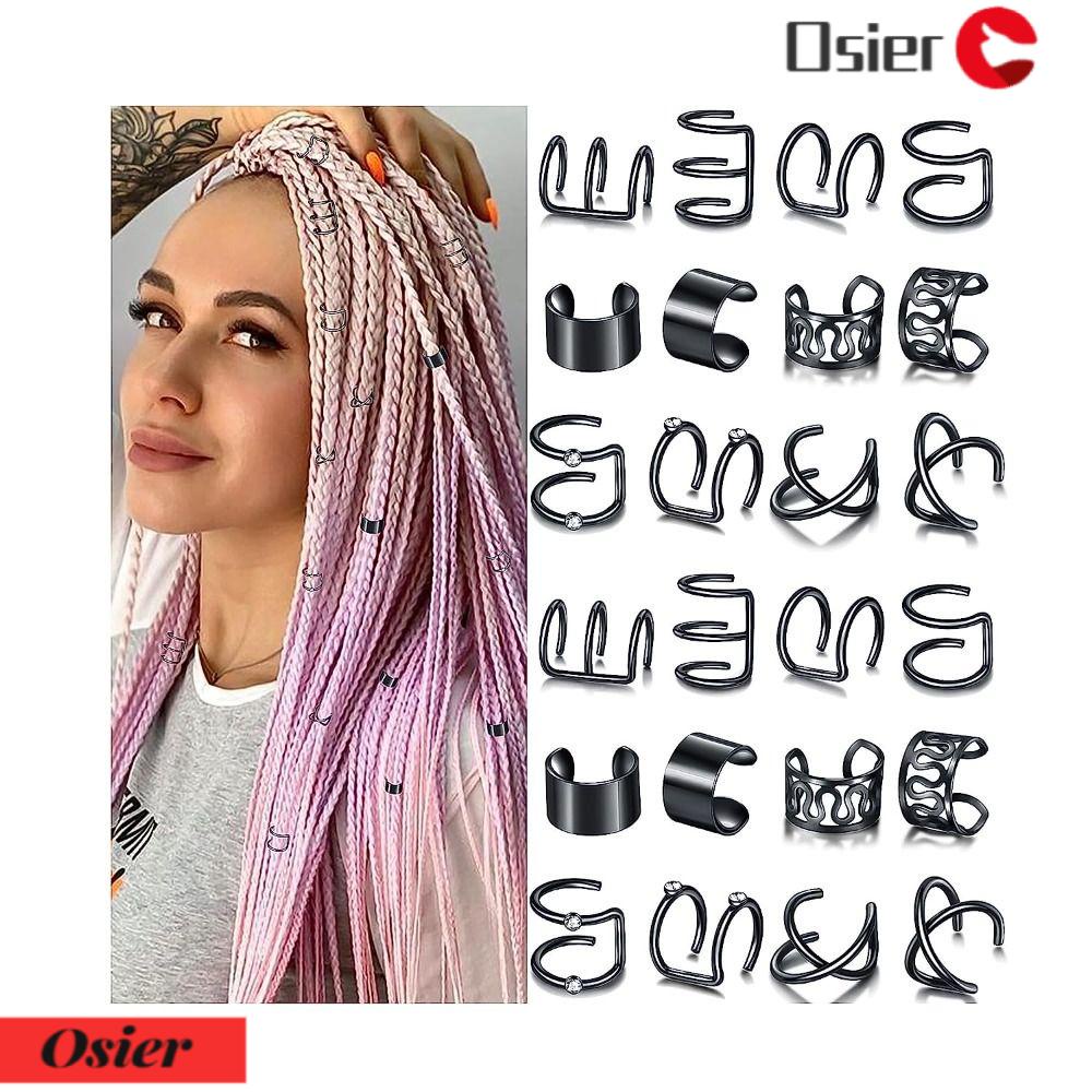 1 Kẹp Bện Tóc Bằng Hợp Kim Nhôm Màu Đen / Bạc Độc Đáo Trang Trí Halloween