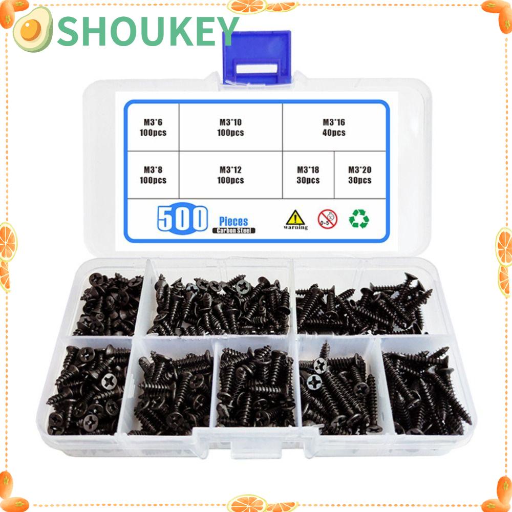 Bộ 500 Ốc Vít M3 Đầu Tròn Chữ Thập / Chữ Thập / Đầu Lục Giác Bằng Inox Chuyên Dụng Cho Chế Biến Gỗ