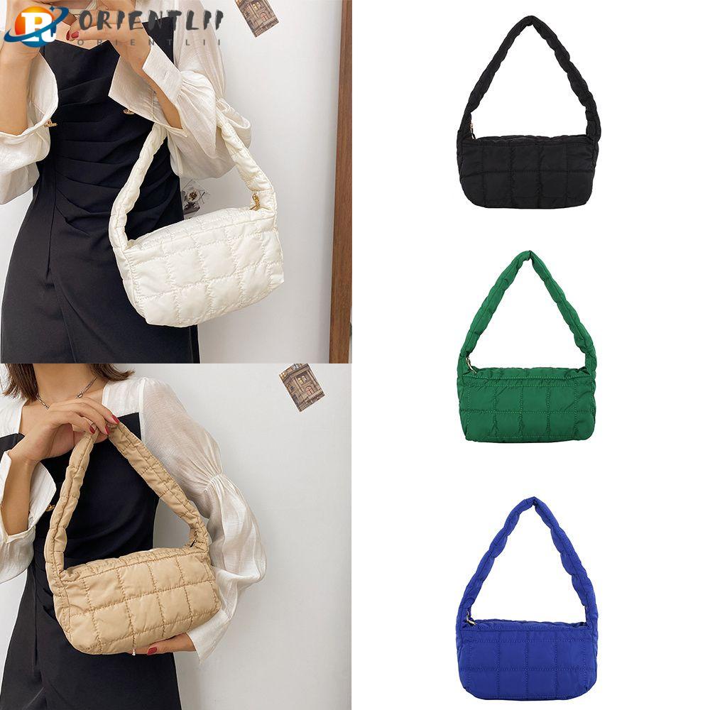 ORIENTLII Túi Tote Đeo Vai Mùa Đông Đệm Bông Nylon Hình Đám Mây Cho Nữ