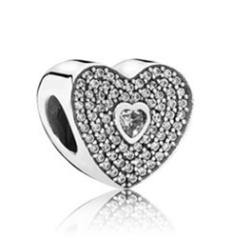Hạt Charm Hình Trái Tim Pha Lê Thời Trang Dành Cho Nữ