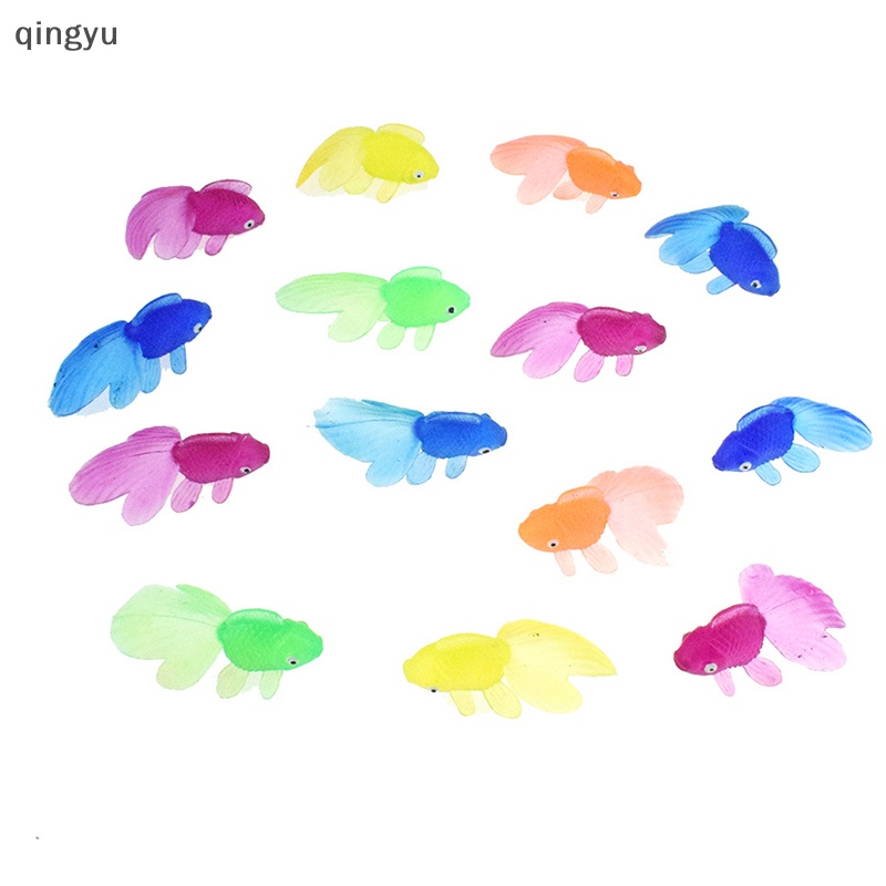 Set 10 Chú Cá Vàng Cao Su Mềm Cho Bé Chơi Khi Tắm