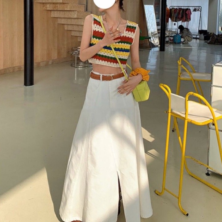 Set Áo Váy Nữ Xẻ Tà Thời Trang Hàn Quốc