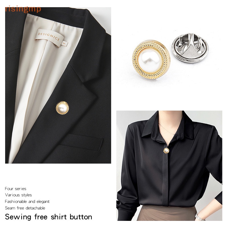 Set 10 Ghim Cài Áo Đính Ngọc Trai Kim Loại Thời Trang Cho Nữ