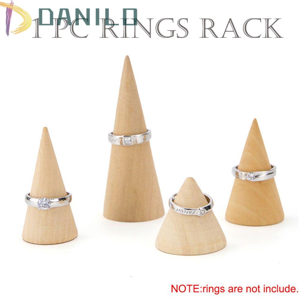 DANILO Giá Trưng Bày Nhẫn Hình Nón Bằng Gỗ Tự Nhiên Sáng Tạo