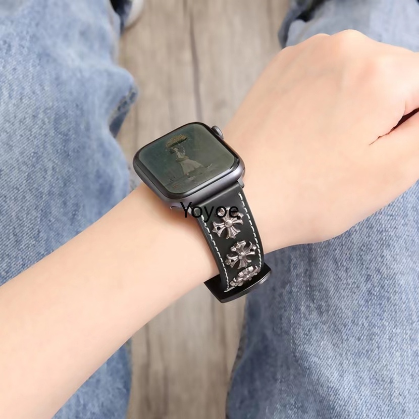 Dây Đeo Thay Thế Bằng Da Đính Đinh Tán Phong Cách Punk Cho Apple Watch Ultra 8 7 45 / 42 / 44 / 49mm 38 / 40 / 41mm 6 SE 5 4 3 2