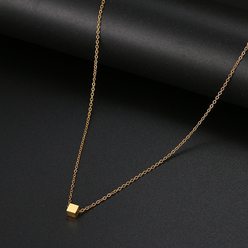 Ygt Vòng cổ Choker Mặt Khối Vuông Bằng Thép Không Gỉ Đơn Giản Thời Trang