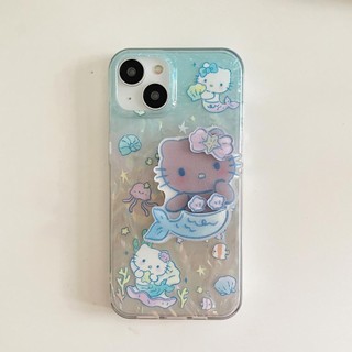 Ốp Điện Thoại Cứng Họa Tiết Nàng Tiên Cá Cho IPhone 11 12 12Pro 12ProMax 13 13Pro 13ProMax 14 14Pro 14ProMax
