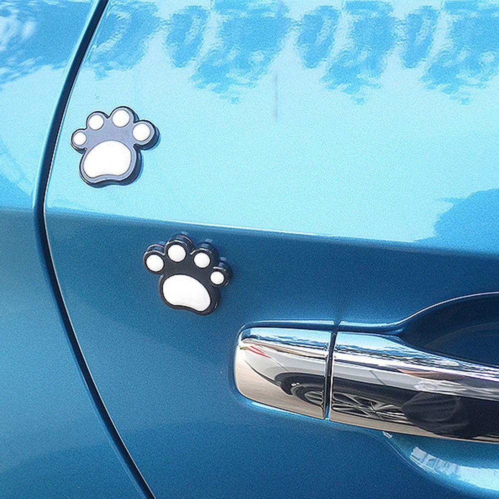 PEARLVN Bộ 4 Miếng Dán 3D Chống Va Chạm Hình Bàn Chân Gấu Cho Cửa Xe Hơi