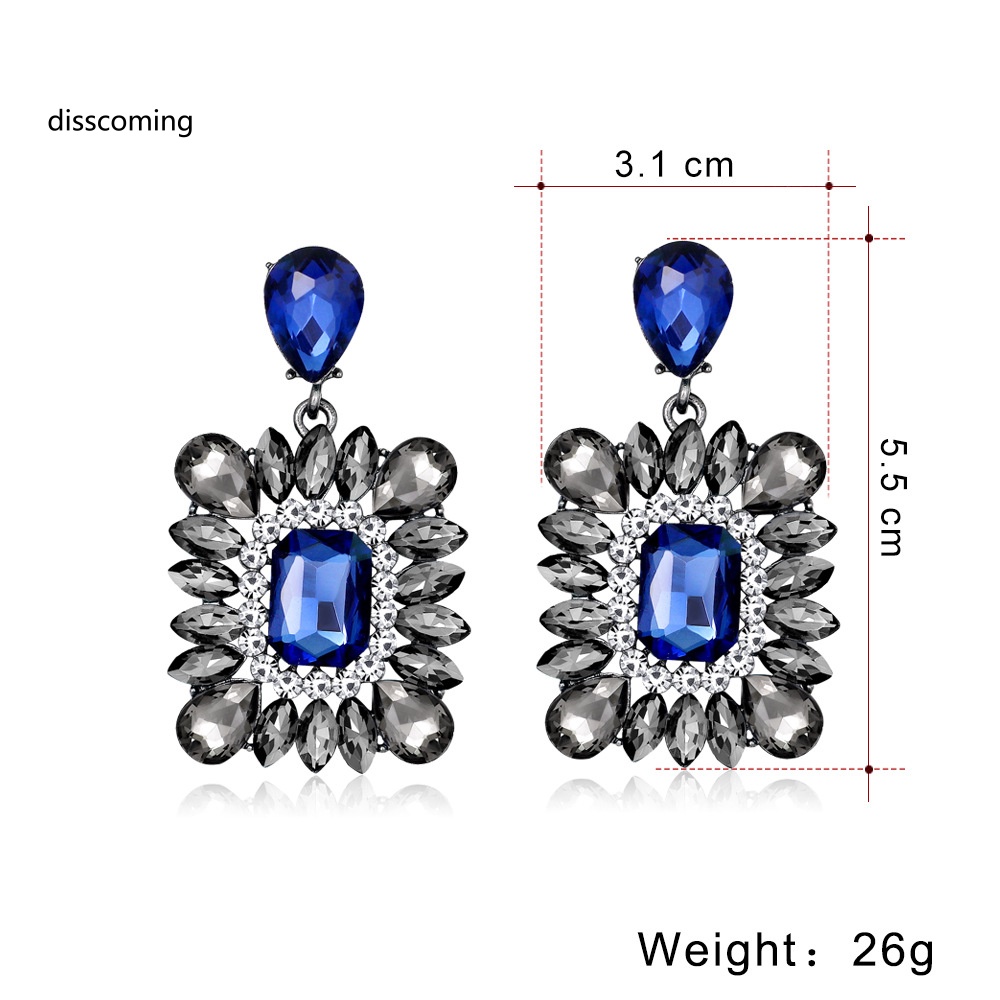 Áo Thun Tay Ngắn In Chữ SL| Bông Tai Hình Vuông Phong Cách Âu Mỹ Thời Trang Cho Nữ