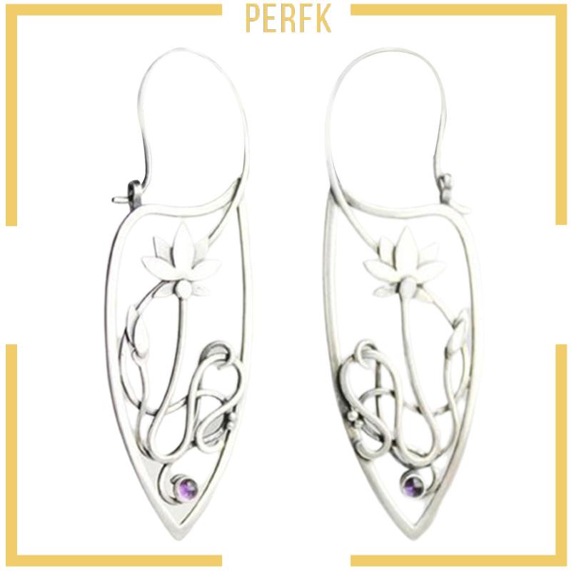 Bông Tai Dáng Dài Hình Hoa Phong Cách Dân Tộc Độc Đáo Thời Trang