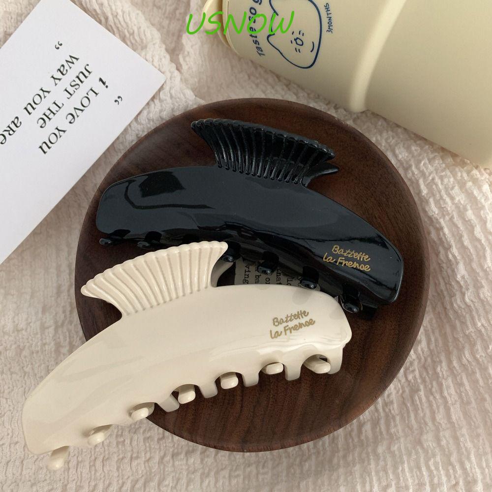 USNOW Kẹp Tóc Cỡ Lớn Hình Vỏ Sò Phong Cách Hàn Quốc Cổ Điển Thời Trang Cho Nữ