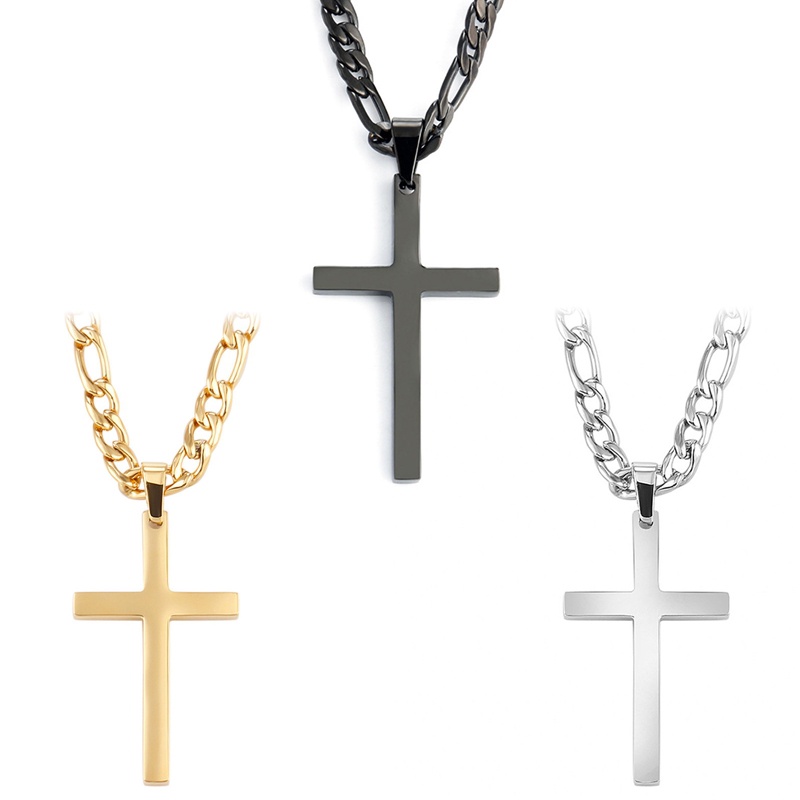 Ygt Vòng cổ Thép Titan Mặt Thánh Giá Cá Tính Cho Nam Nữ