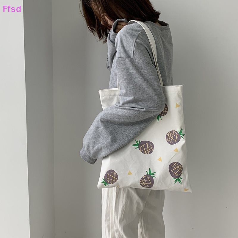 {Ffsd} Túi Đeo Vai Canvas Sức Chứa Lớn Phong Cách Harajuku Vintage Vui Nhộn Thời Trang Cho Nữ * Bán Chạy