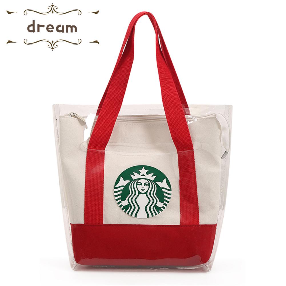 【DREAMLIFE】Sheer Shoulder Bag Canvas Comfortable Durable Large Capacity Moisture-Proof