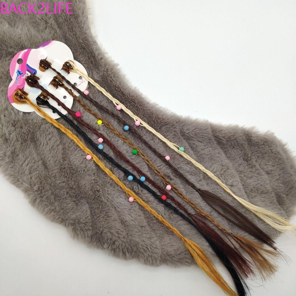 BACK2LIFE Set 6 Tóc Giả Thắt Bím Nhiều Màu Sắc Cho Bé Gái