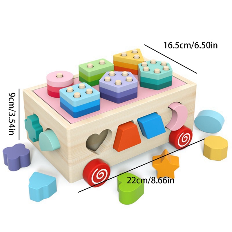 Bộ Đồ Chơi Xếp Hình Bằng Gỗ Nhiều Màu Sắc Dành Cho Trẻ Em