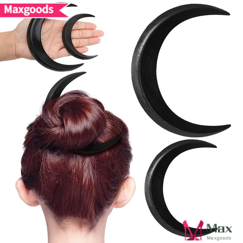 MAXG Lược Cài Tóc Hình Mặt Trăng Phong Cách Retro Thời Trang