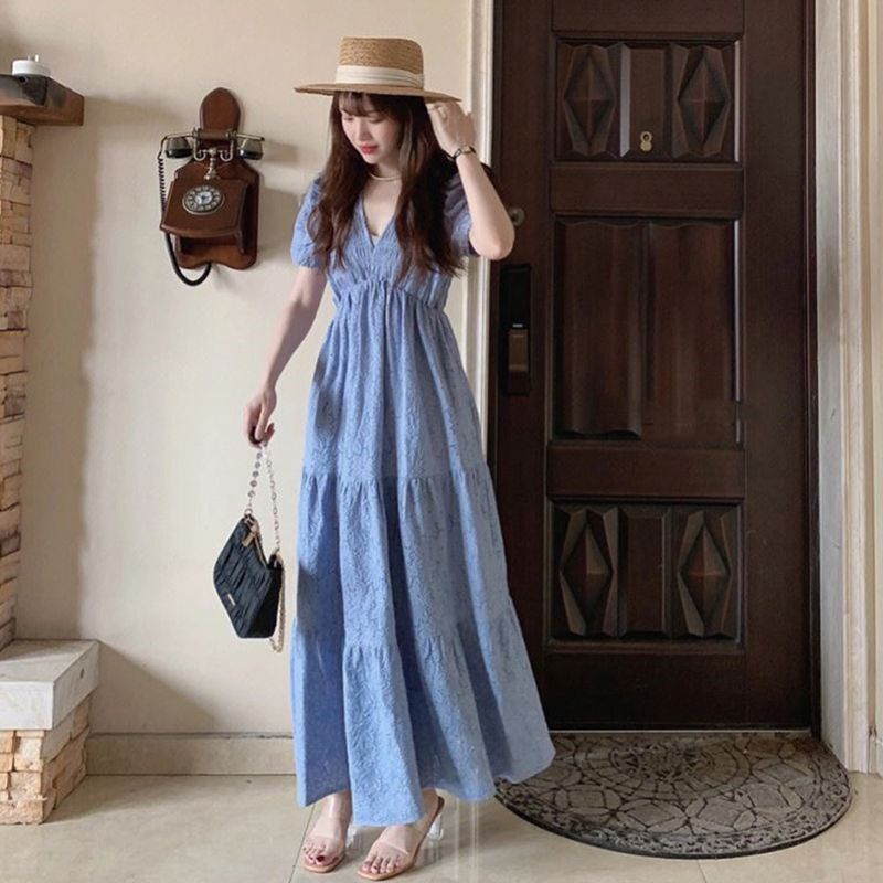 Hàng Có Sẵn Đầm Chữ A Cao Cấp Ôm Dáng Phong Cách Hàn Quốc Thanh Lịch Mùa Hè 2023