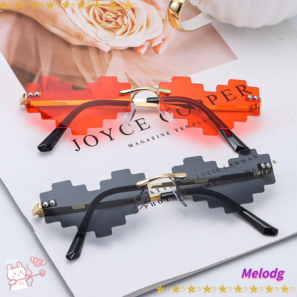 MELODG Kính Mát Pixelated Hình Robot Vui Nhộn Cho Các Bữa Tiệc Hóa Trang