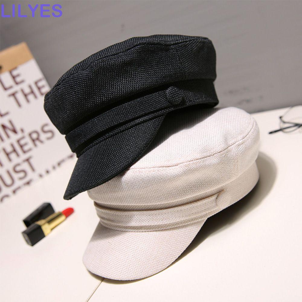 LILYES Mũ Beret Vải Lanh Cotton Thời Trang Hè Thu Cho Nữ
