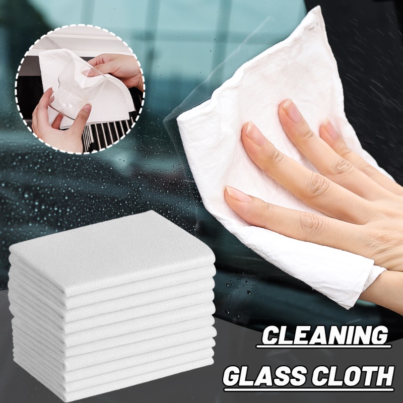 Khăn Lau Chén Dĩa / Kính Xe Hơi Màu Trắng Dày Dặn Siêu Thấm Hút Đa Năng Chất Lượng Cao