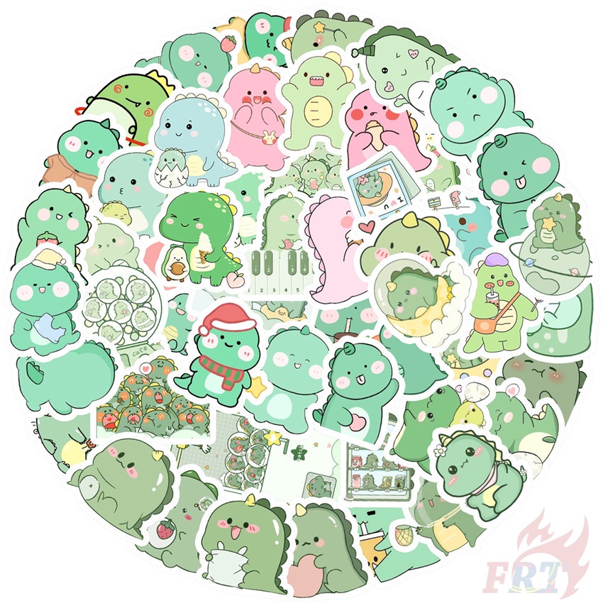 Bộ 100 Cái ❉ Miếng Dán Trang Trí Hình Khủng Long Vui Nhộn ❉ Sticker Dán Tường Chống Thấm Nước Họa Tiết Graffiti Hợp Thời Trang DIY