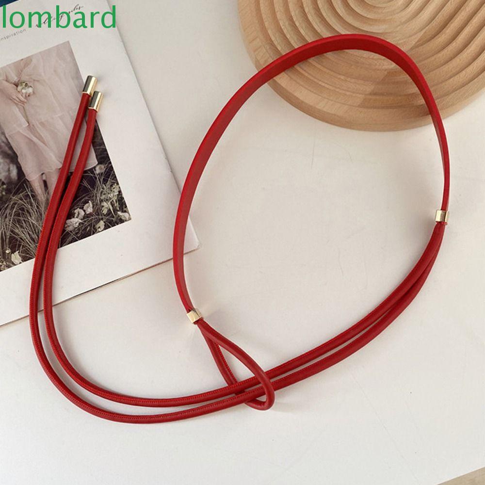 LOMBARD Thắt Lưng Da PU Phối Tua Rua Phong Cách Hàn Quốc Ngọt Ngào Cho Nữ